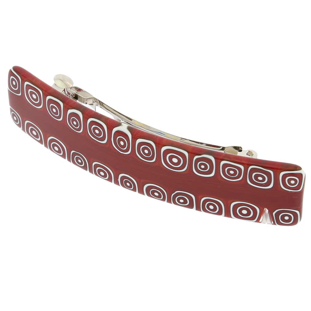 GlassOfVenice Murano Glass Millefiori Hair Clip - Red
