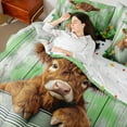 thumbnail image 4 of Castle Fairy Adults Female Men Highland Bull Bedding Comforter Set 7 Pieces,Colorful Floral Flowers Daisy Full Bedding Set Lightweight,Retro Farmhouse Animal Fitted Sheet Flat Sheet, 4 of 8