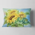 thumbnail image 2 of Designart Three Sunflowers - Floral Throw Pillow - 12x20, 2 of 5
