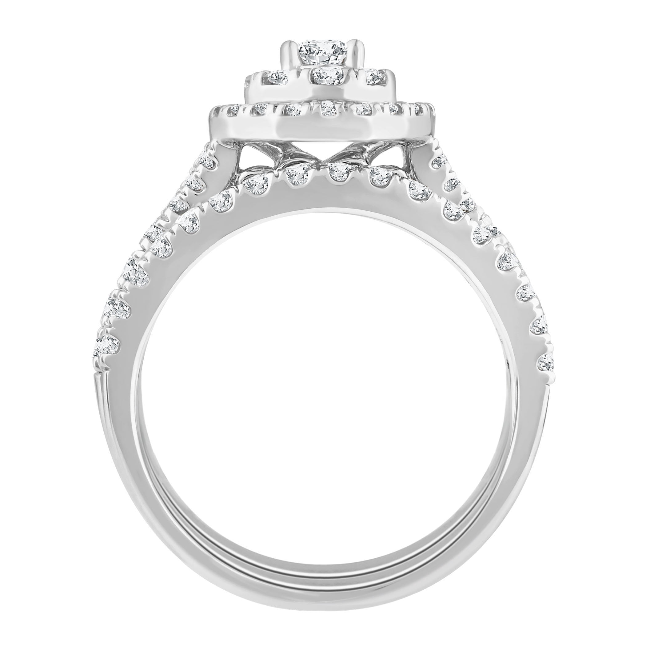 You+ I 1 1/4 Cttw Diamond Bridal Set In 14KT White Gold (I2I3)