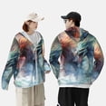 thumbnail image 4 of Vsdgher Ink Style Wave Dragon Print Adult Hoodie Shirts Rash Guard for Men Women,Long Sleeve Sun Protection Fishing Shirts for Athletic Running Swim-Small, 4 of 7