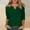 Green, variant on Summer Outfits for Women Three Quarter Sleeve Plus Size V Neck Stretchy Boho Tops for Women Solid Color Loose T-Shirts 2025 Comfy for City Sightseeing XL