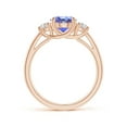 thumbnail image 2 of Angara Natural 1.9 Ct. Tanzanite with Diamond Classic Ring in 14K Rose Gold for Women (Ring Size: 11.5), 2 of 9