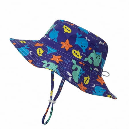 

TAIAOJING Kids Wide Brim Mesh Sun Hat Sunshade Breathable Animal Seaside Beach Children Hat Baby Fisherman Hat Sea Kids Hat