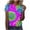 Purple, variant on Women's Tie Dye T-Shirt Hippie Short Sleeve Crew Neck Casual Graphic Tee Summer Trendy Boho Top