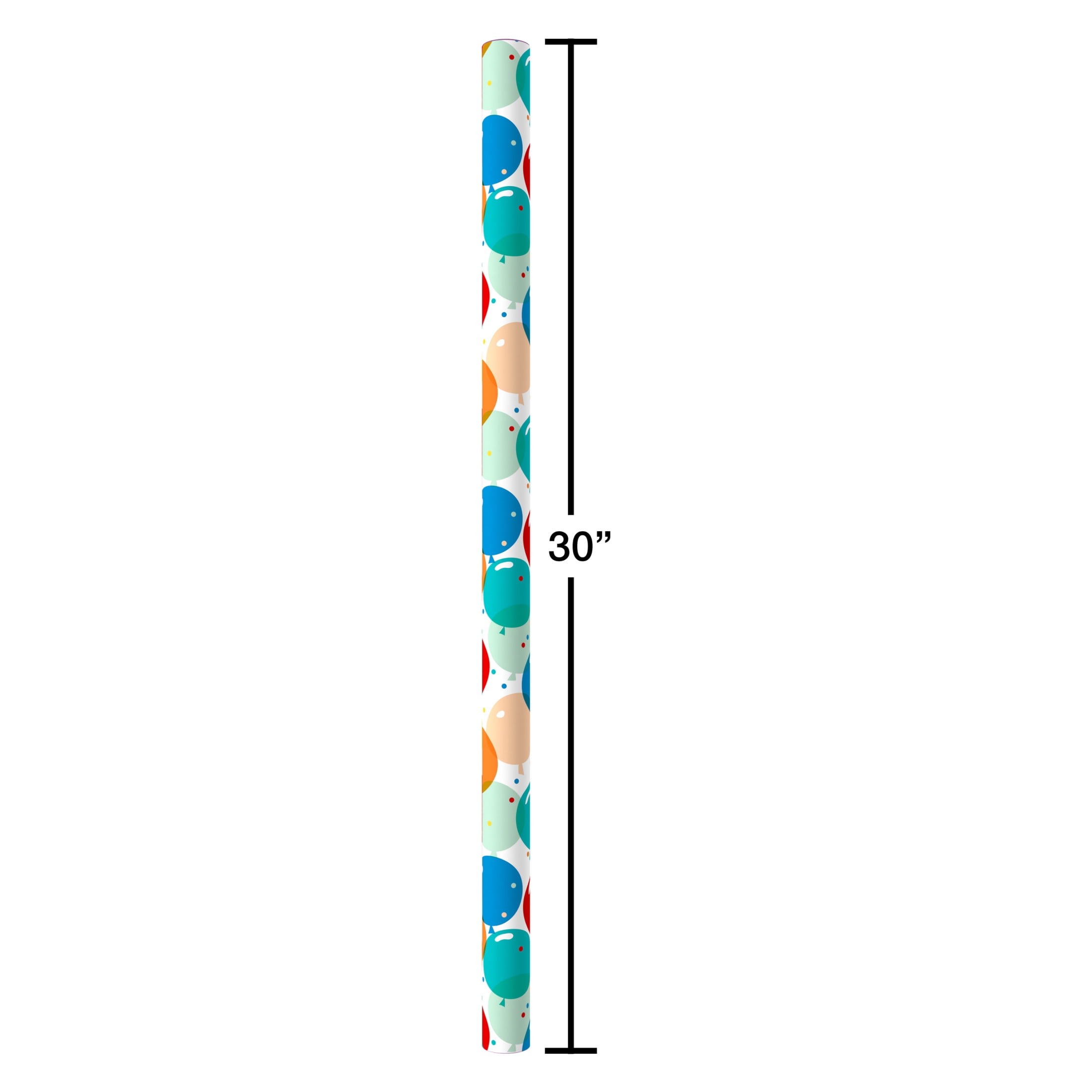 American Greetings 30 in. x 96 in. Birthday Wrapping Paper, Colorful Balloons (1-Roll, 20 Sq. ft.)