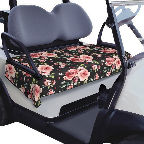 Durable Flowers Print Golf Cart Seat Covers 51 Inches by 31 Inches, Front Seat Protection for Multiple Golf Cart Models and UTV Styles