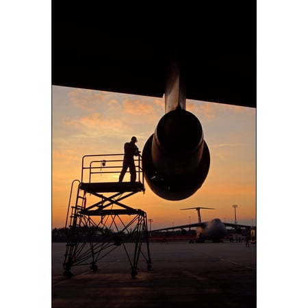 24"x36" Gallery Poster, Engine check TF 39 Engine Lockheed C-5 Galaxy Ramstein afb