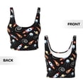 thumbnail image 5 of Fotbe Space Rocket Pattern Womens' Sports Bra Longline Wirefree Padded with Medium Support Sports Moisture-Wicking Workou Vest,Tank Top-, 5 of 9