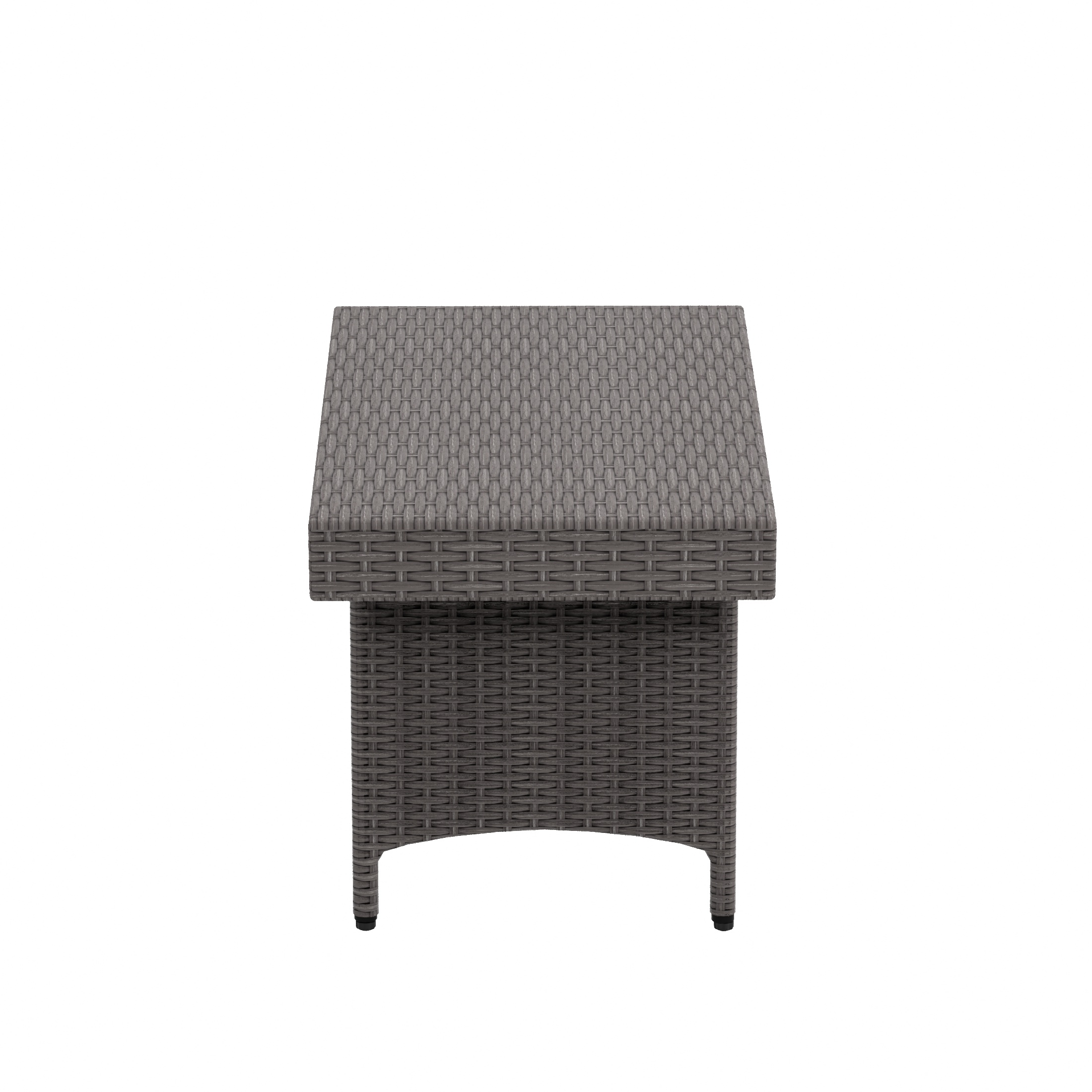 WestinTrends Coastal Outdoor Folding Side Table, 23" x 15" All Weather PE Rattan Wicker Small Patio Table Portable Picnic Table, Gray - image 4 of 7