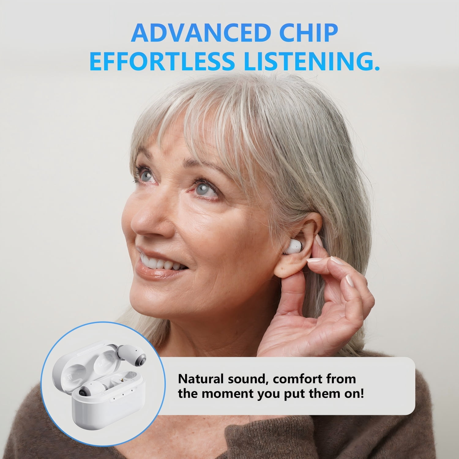 Ceretone Style Discreet Cleared OTC ITE Hearing Aids Advanced Model with Wide Dynamic Range Compression and Adaptive Feedback Cancellation Universal Fit 1 Pair Video Guide Customer Support