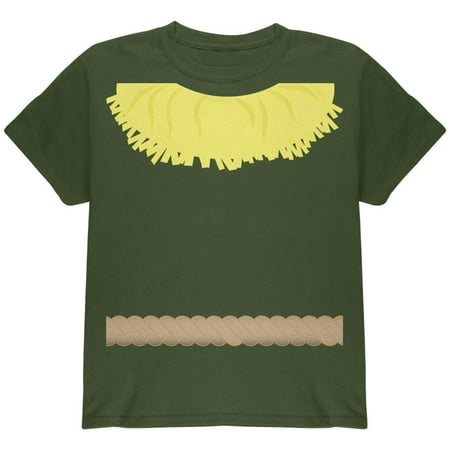 Halloween Scarecrow Costume Youth T Shirt Military Green