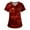 Red, variant on Womens Valentine Day Scrubs Love Heart Print Cute V Neck Nursing Scrubs Short Sleeve Plus Size Quick Dry Scrub Tops with Pockets Wine 5XL