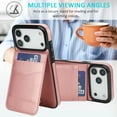 thumbnail image 3 of Dteck Wallet Phone Case for iPhone 17 Pro Case with Card Holder, Flip Cell Phone Wallet PU Leather Wallet Case for iPhone 17 Pro for Men Women, Rosegold, 3 of 7