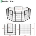 thumbnail image 6 of Dextrus Metal Dog Playpen Dog Fence 8 Panels Indoor Outdoor Heavy Duty Portable Foldable Kennel with Removable Food Tray for Puppy Dog Cats Rabbits Kittens, Black, 6 of 7