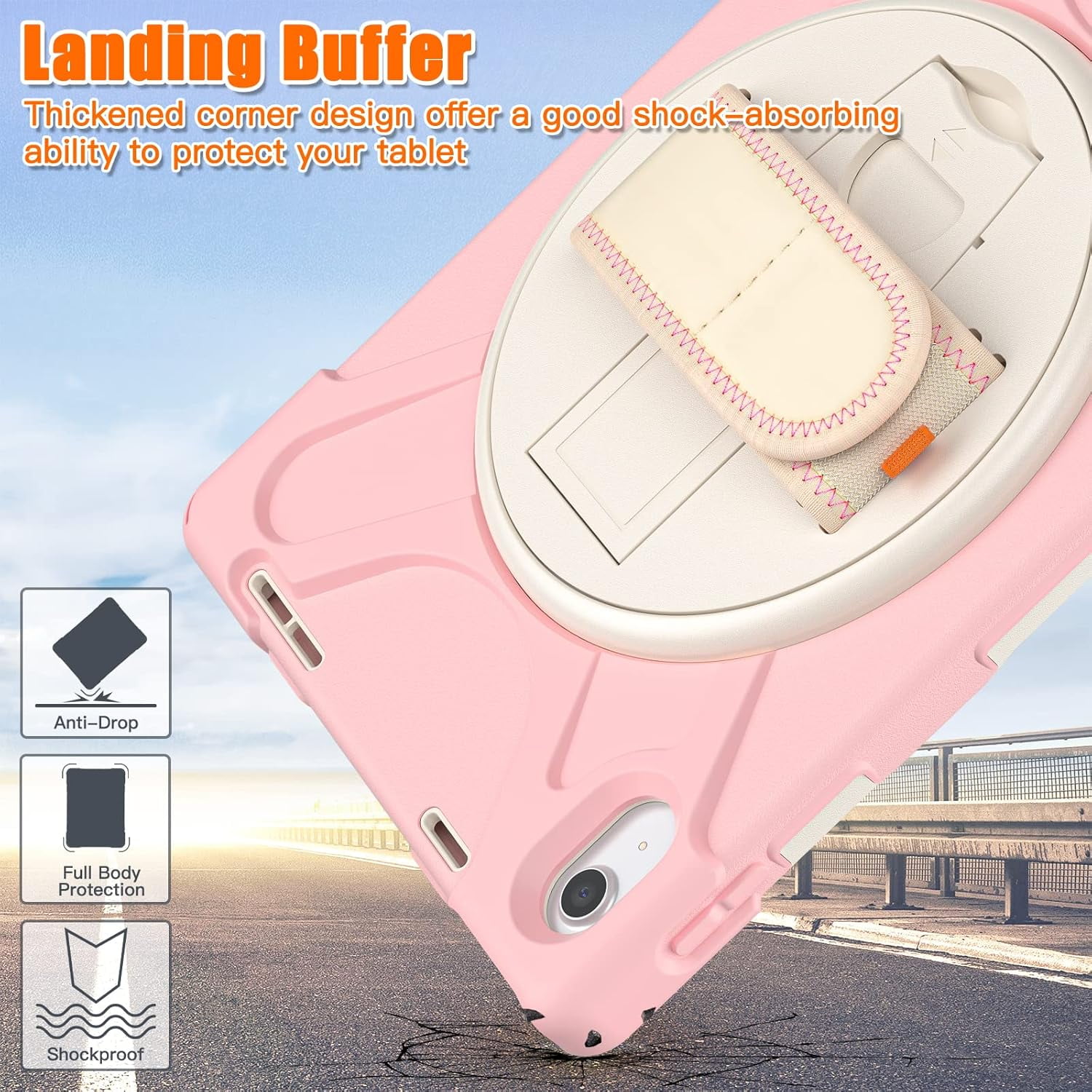 ZenRich Shockproof Case for iPad 11th (A16)/iPad 10th Generation 10.9 inch 2025/2022, Heavy Duty Rugged Case with Pencil Holder/360° Rotating Kickstand/Handle/Carrying Strap, Pink