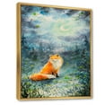 thumbnail image 3 of Designart 'Fox Over A Night Sky With Moon' Children's Art Framed Canvas Wall Art Print, 3 of 5