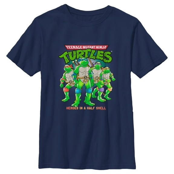 Boy's Teenage Mutant Ninja Turtles Heroes in a Half Shell Group Shot Graphic T-Shirt