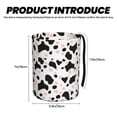 thumbnail image 4 of Round Car Trash Can 7×5.9in Waterproof, Durable, Not Easy To Fade, Easy To Install And Disassemble To Prevent Interior Pollution Simple Cow Print Pattern White Background, Pink And White_1, 4 of 7