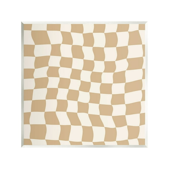 Stupell Industries Wavy Checkered Pattern Abstract Painting Unframed Art Print Wall Art, 12 x 12