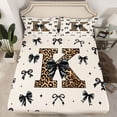 thumbnail image 2 of Feelyou Bow Monogrammed K Full Size Sheets, Kawaii Princess Bowknot Bed Sheets, 4pcs, 2 of 7