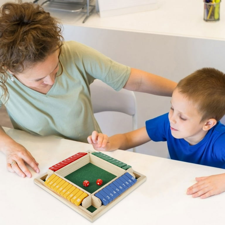  Shut The Box Game, 4-Player Wooden dice Game That's Perfect for  Parties and Gatherings. It enhances Math and Decision-Making Skills While  Providing Endless Entertainment. : Toys & Games