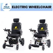 Fold and Travel Auto-Recline Electric Wheelchair Delivering Portable Power Wheel Chair Designed for Modern Travellers Innovative Convenience for Adults and Seniors (1 Battery 15+ Miles Range, Brown)