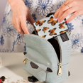 thumbnail image 5 of PU Leather Zipper Card Case Credit Card Holder Small Wallets Orange-black Butterfly, 5 of 7