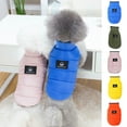 thumbnail image 2 of comerut Pet Coat Solid Color Keep Warmth Two-leg Pet Dog Vest Coat Outfit for Winter, 2 of 8