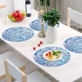 thumbnail image 5 of Paisley Nation Blue Round Placemat Set of 1, Non-Slip Heat Resistant & Waterproof Plate Pads for Dinner Table Table Placemats, 15.4 in Home Decor, 5 of 6