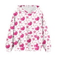 thumbnail image 2 of Dezsed Girl's Hoodies Valentine's Day Oversized Sweatshirts Children's Shirt Long Sleeved Pattern T-shirt Printed Round Neck Hooded Sweatshirt for 4-5 Years White, 2 of 5