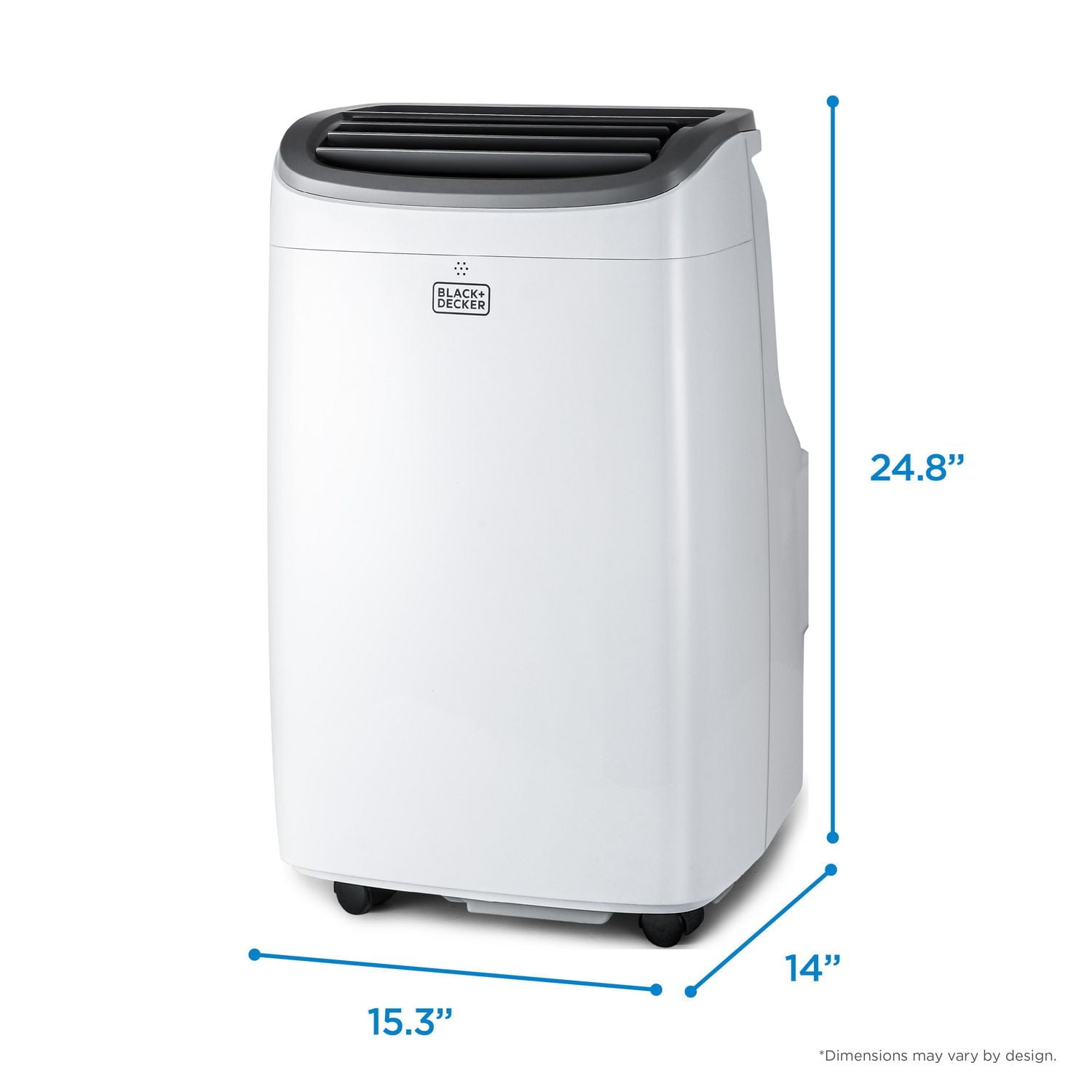 BLACK+DECKER Climatiseur portatif de 8 000 BTU jusqu'à 350 pieds carrés. avec télécommande, blanc