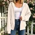 thumbnail image 3 of Zip up Hoodies for Women Long Sleeve Sweatshirts Casual Fall Jacket Coat with Pocket,Beige,L, 3 of 6