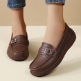 thumbnail image 5 of Willtoo Womens Wide Toe Loafers Slip-On Metal Buckle Platform Casual Flats Non Slip Comfort Walking Shoes for Daily Wear, 5 of 6