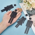 thumbnail image 3 of 4 Pairs Acrylic Bathroom Sign Men's and Women's Toilet Identification Sign Black Restroom Door Signs Washroom Signs for Offices Business Restaurants Bathroom Signage 3.8x1.67 Inch, 3 of 5
