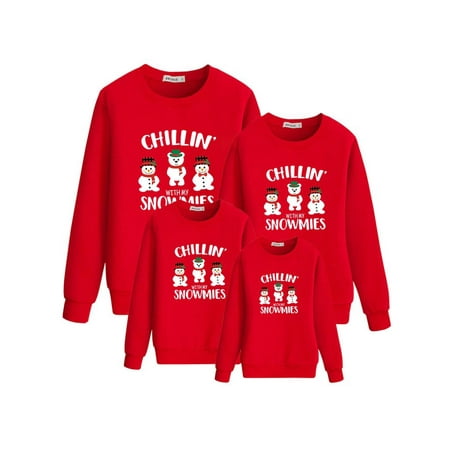 

Christmas Ugly Sweatshirt for Family Long Sleeve Round Neck Cute Santa Hat Print Kids Mama Dad Merry Christmas Matching Outfit Sweater