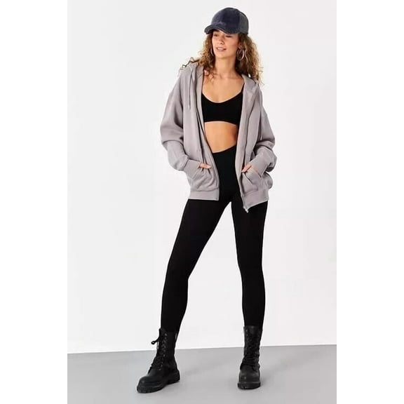 Y2K-Inspired Zip-Up Hoodie Women Double-Layer Hoodie Adjustable Drawstring