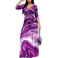 thumbnail image 3 of Women Plus Size Maxi Dress for Women Casual Summer Sundress V-Neck 3/4 Sleeve, 3 of 3