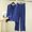 Blue, variant on Modal Pajamas Sets For Women Casual Long Sleeved Top Loose Pants Sleepwear soft cozy Home Clothing Black XXL