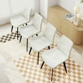 thumbnail image 6 of Set of 4 Modern White Faux Leather Chairs with Sturdy Metal Legs Comfort Style for Dining Room, 6 of 9