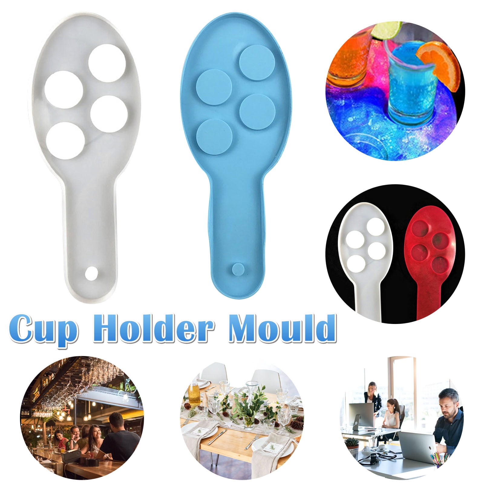 WodoFoxo Mould 4 Hole Wine Glass Holder Silicone Mould Crafts Home