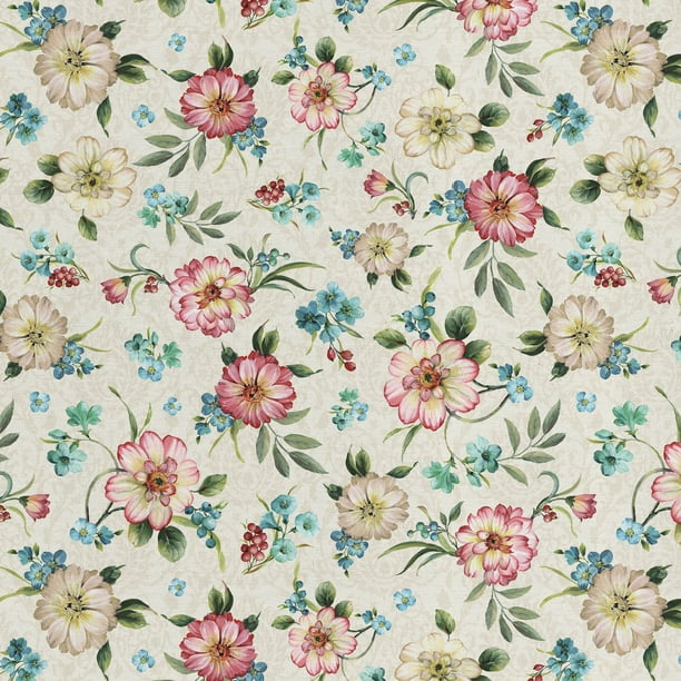 David Textiles 44" Cotton Peacock Florals Fabric by the Yard, Multi