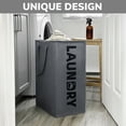 thumbnail image 5 of CHICVITA Cesta de lavandería grande, cestas altas con asas extendidas, contenedores de tela plegables en el dormitorio y la familia, cestas de lavandería plegables para ropa, juguetes, toalla, paquete, 5 of 5