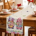 thumbnail image 5 of Table Runner - 120 Inch Long, Spring Gnomes Kitchen Dining Table Runner Dresser Scarves, Vintage Botanical Blossom Rose Leaves Farmhouse Decor for Coffee Tables Wedding Party Banquet, 5 of 8