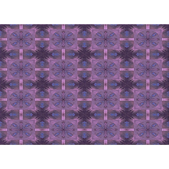 Ahgly Company Indoor Rectangle Patterned Purple Jam Purple Area Rugs, 8' x 12'