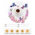 thumbnail image 6 of 13 Inch Round Placemats Set of 6, Pink Flower Non Slip Heat Insulation PP Table Mats, Spring Floral Butterflies Elegant Pastoral Birds Washable Place Mats for Kitchen Dining Party Table Decor, 6 of 7