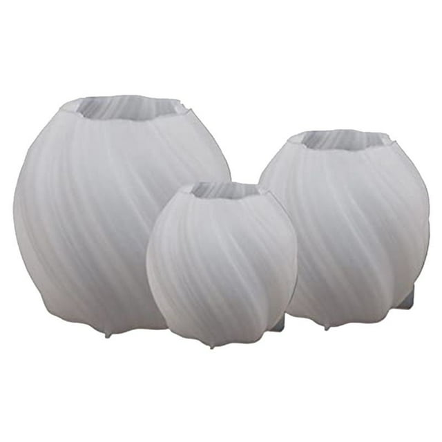 moldes geométricos para velas cilíndricas, moldes de silicona 3D, moldes para velas con forma de onda irregular y torsión.