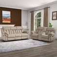 thumbnail image 7 of Bonzy Home Manual Recliner Loveseat, Theater Seating with Console, Cup Holders & Storage, Camel, 7 of 7