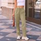 thumbnail image 5 of Amzcrzy Pantalones Mujer Deportivos Casuales Color Liso Cintura Alta Cordón Ajustable Pierna Ancha Recta Holgados Con Bolsillos Tallas S-2XL Beige, 5 of 5