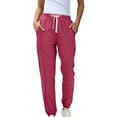thumbnail image 2 of Tittly Baggy Pants Lounge Pants Women Teen Girls Bottom Sweatpants Baggy High Waist Elastic Jogger Pants Drawstring Athletic Pants Y2K Preppy Pants Sweatpants Women Womens Pants Wine L, 2 of 7